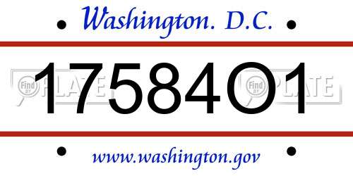 17584O1 District Of Columbia License Plate