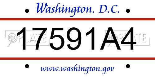 17591A4 District Of Columbia License Plate