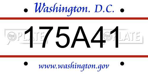 175A41 District Of Columbia License Plate