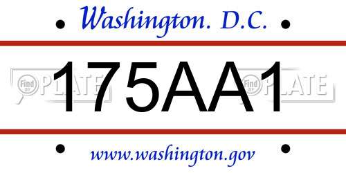 175AA1 District Of Columbia License Plate