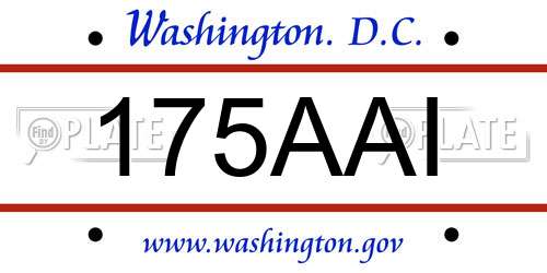175AAI District Of Columbia License Plate