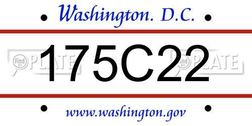 175C22 District Of Columbia License Plate