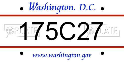 175C27 District Of Columbia License Plate