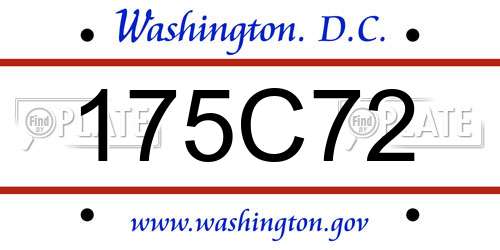175C72 District Of Columbia License Plate