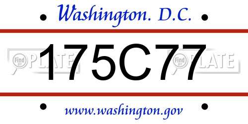 175C77 District Of Columbia License Plate