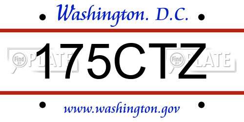 175CTZ District Of Columbia License Plate