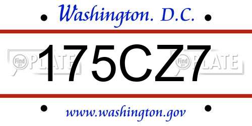 175CZ7 District Of Columbia License Plate