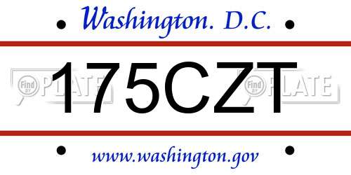 175CZT District Of Columbia License Plate