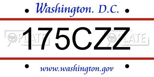 175CZZ District Of Columbia License Plate