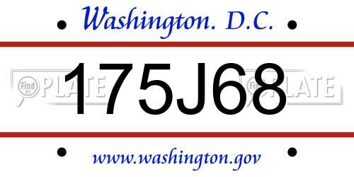 175J68 District Of Columbia License Plate
