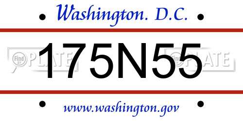 175N55 District Of Columbia License Plate