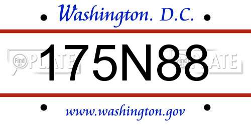 175N88 District Of Columbia License Plate