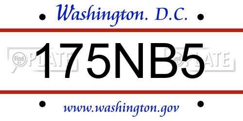 175NB5 District Of Columbia License Plate