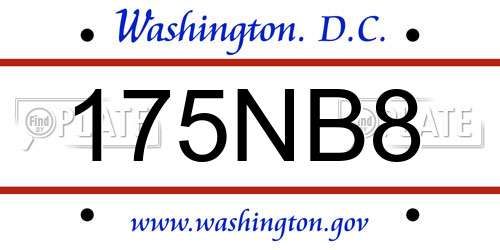 175NB8 District Of Columbia License Plate