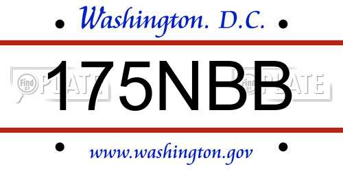 175NBB District Of Columbia License Plate