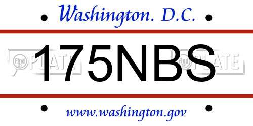 175NBS District Of Columbia License Plate