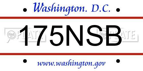 175NSB District Of Columbia License Plate
