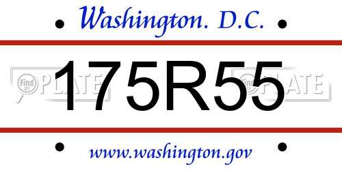 175R55 District Of Columbia License Plate