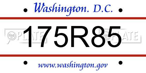 175R85 District Of Columbia License Plate