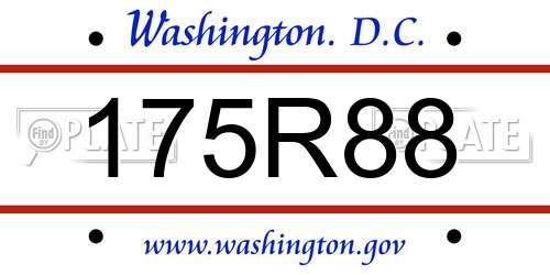 175R88 District Of Columbia License Plate
