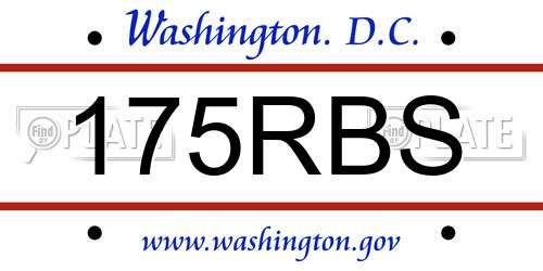 175RBS District Of Columbia License Plate