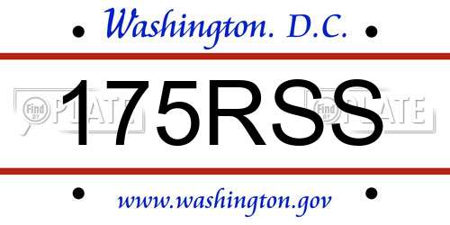 175RSS District Of Columbia License Plate