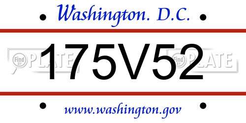 175V52 District Of Columbia License Plate