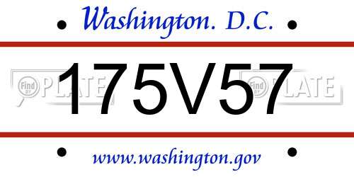 175V57 District Of Columbia License Plate