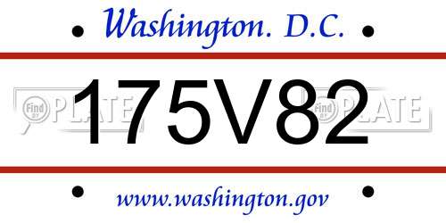 175V82 District Of Columbia License Plate