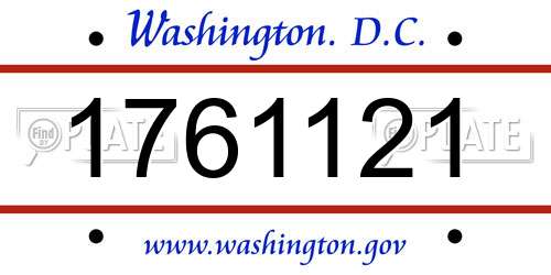 1761121 District Of Columbia License Plate