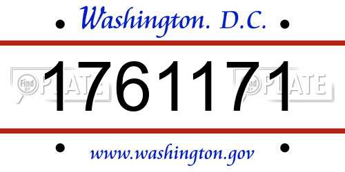 1761171 District Of Columbia License Plate