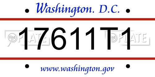 17611T1 District Of Columbia License Plate