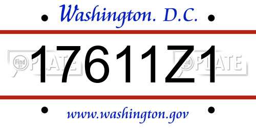 17611Z1 District Of Columbia License Plate