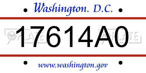 17614A0 District Of Columbia License Plate