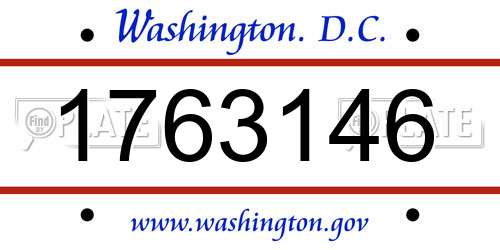 1763146 District Of Columbia License Plate