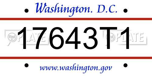 17643T1 District Of Columbia License Plate