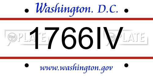 1766IV District Of Columbia License Plate