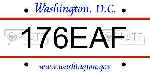 176EAF District Of Columbia License Plate