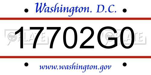 17702G0 District Of Columbia License Plate