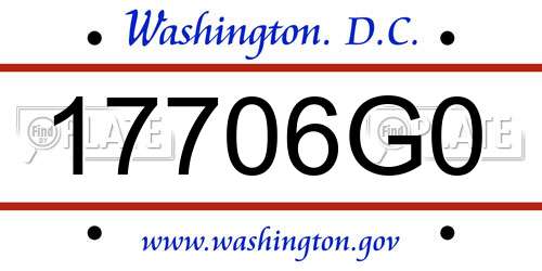 17706G0 District Of Columbia License Plate