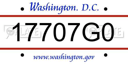 17707G0 District Of Columbia License Plate