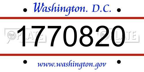 1770820 District Of Columbia License Plate