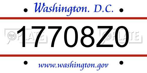 17708Z0 District Of Columbia License Plate