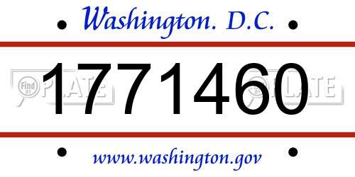 1771460 District Of Columbia License Plate