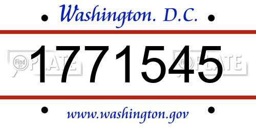 1771545 District Of Columbia License Plate