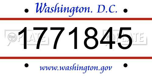 1771845 District Of Columbia License Plate
