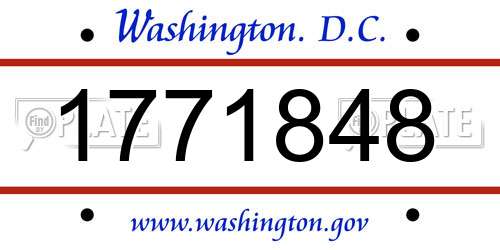 1771848 District Of Columbia License Plate