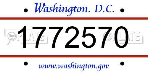1772570 District Of Columbia License Plate