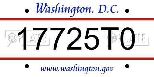 17725T0 District Of Columbia License Plate