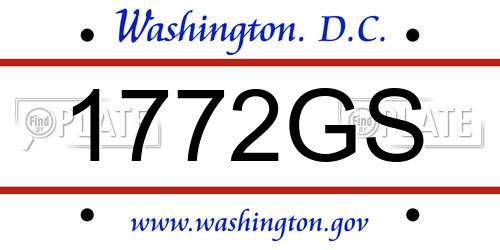 1772GS District Of Columbia License Plate